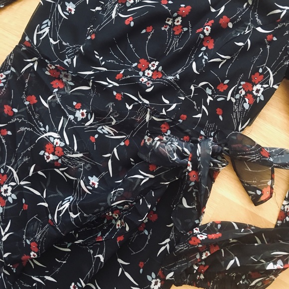 Lulu’s Petal Black Floral Print Chiffon Dress - Picture 6 of 7